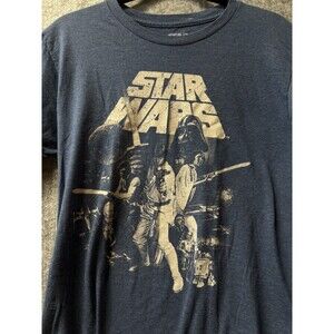 Star Wars Original Trilogy Cast T-Shirt Men’s M Blue Mad Engine Distressed